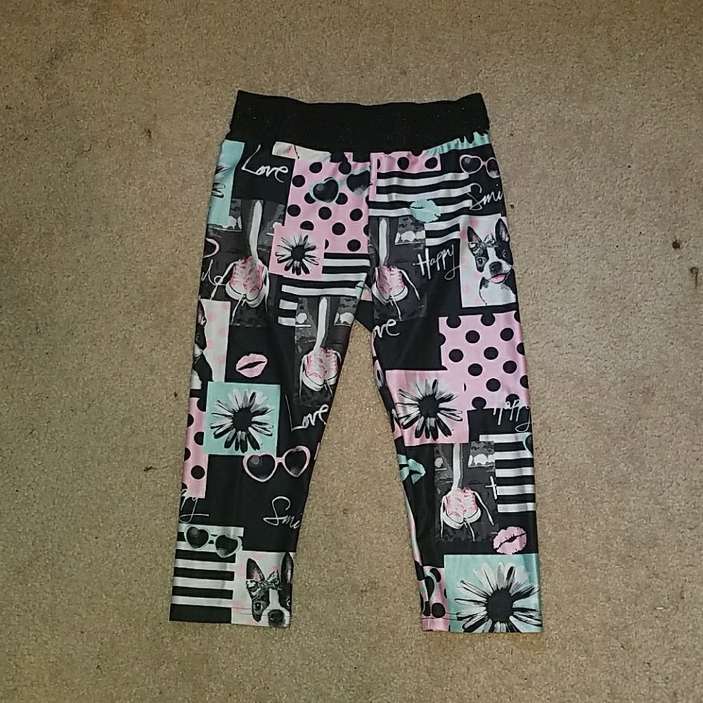 Pastel colored collage leggings