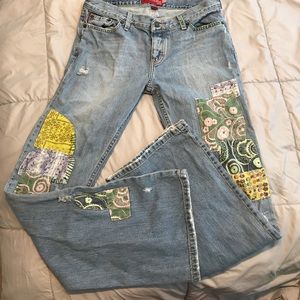 Cute Boho patchwork bell 🔔 bottom jeans