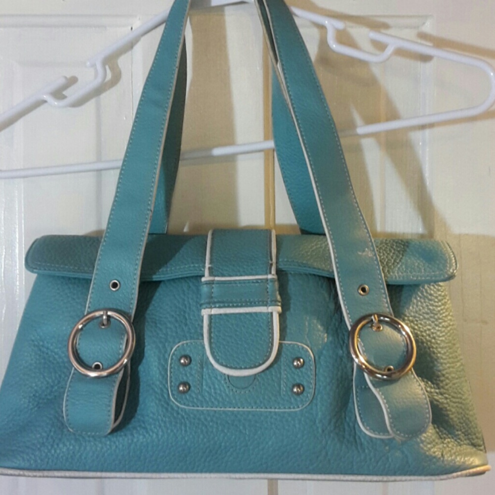Aqua shoulder bag