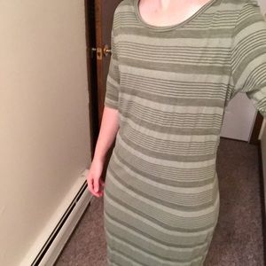 LulaRoe Julia Dress - size XL, Green striped