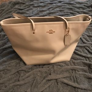 White Leather Coach Purse