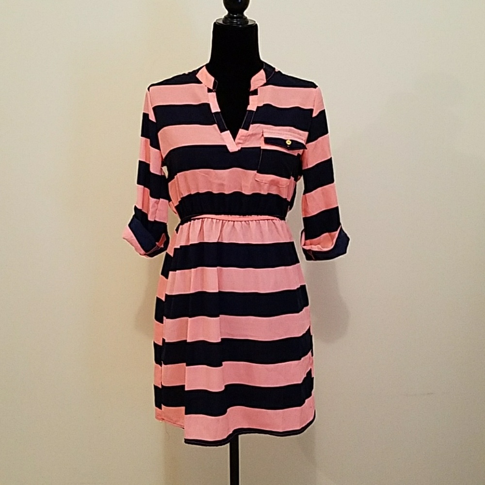 Striped sheer dress NWT