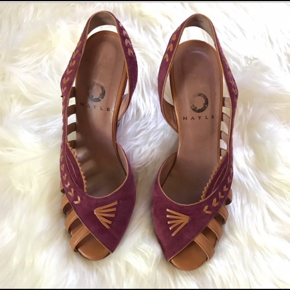Mayle peep toe sling back wedges