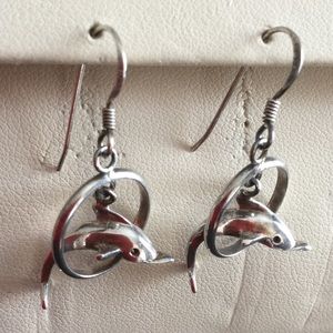 Sterling Dolphin Earrings