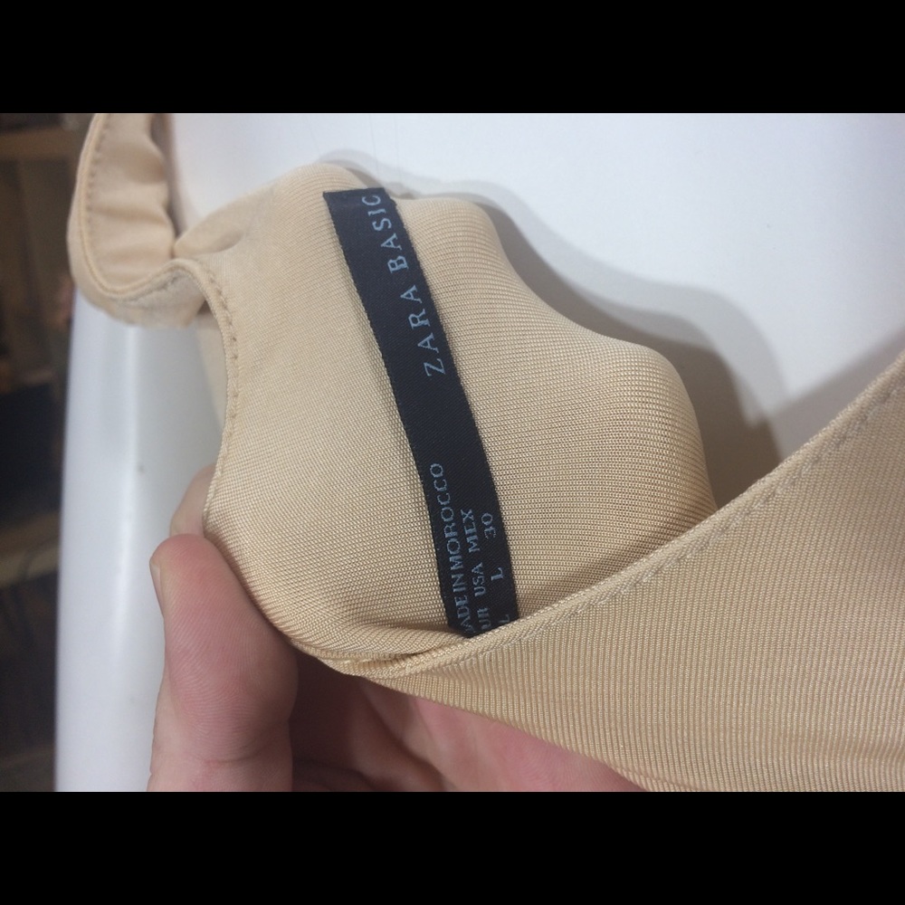 Zara Basic Nude / Black Sleeveless Dress View 5