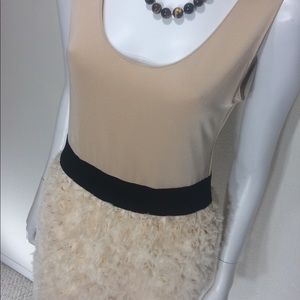 Zara Basic Nude / Black Sleeveless Dress