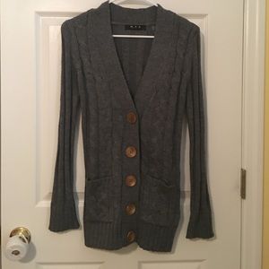 Charcoal cable knit cardigan