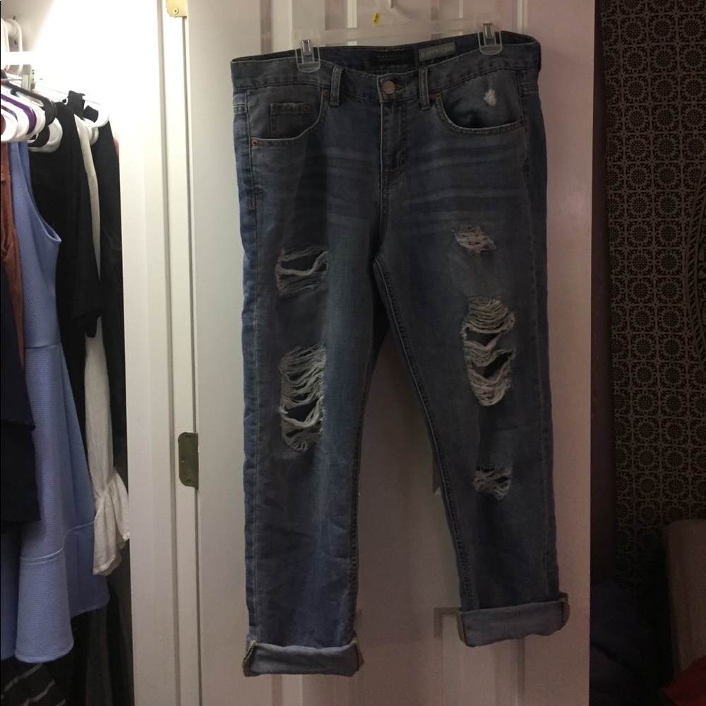Ripped boyfriend jeans