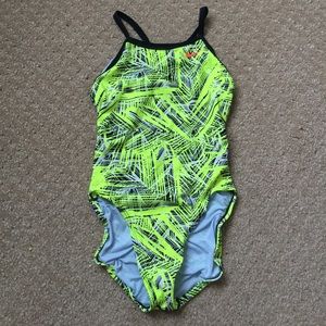 Neon yellow swim suit 28/girl12