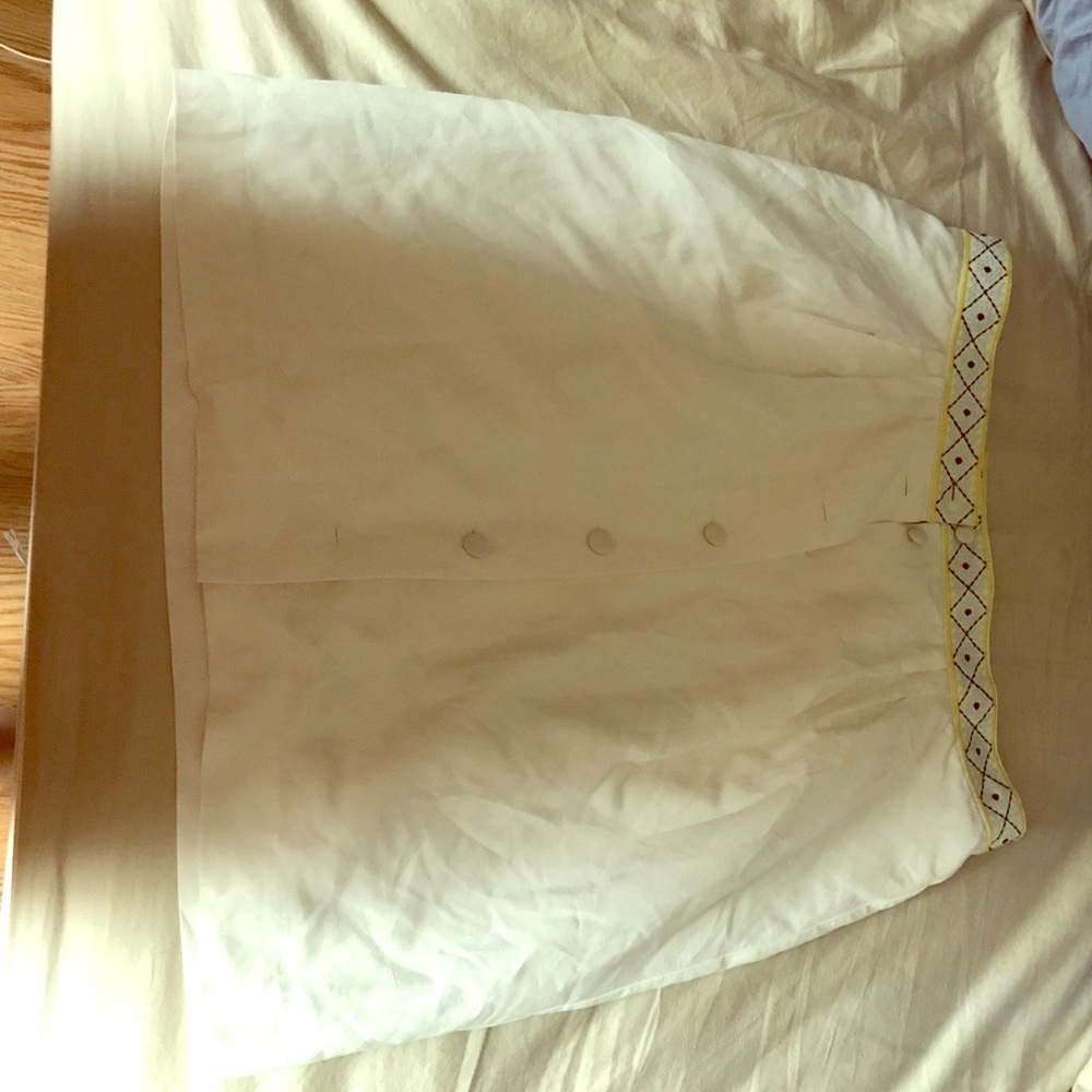 High wasted white button up skirt - new