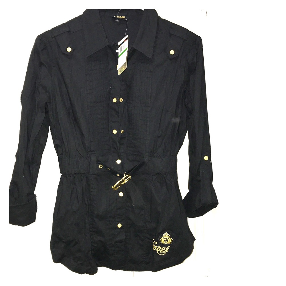 Coogi Black Long Sleeve Top