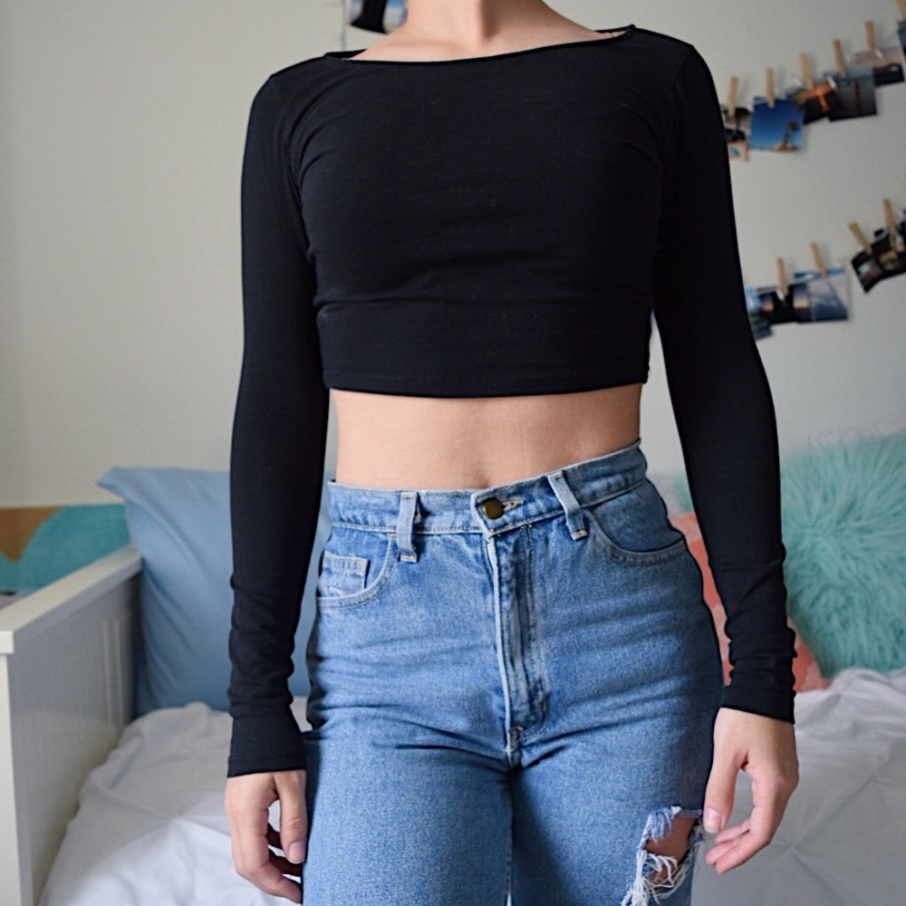 Forever 21 Long Sleeve Crop Top, Size Small