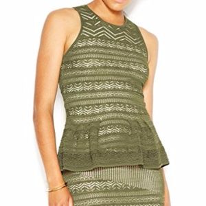 Rachel Roy Lace Lined Peplum Top