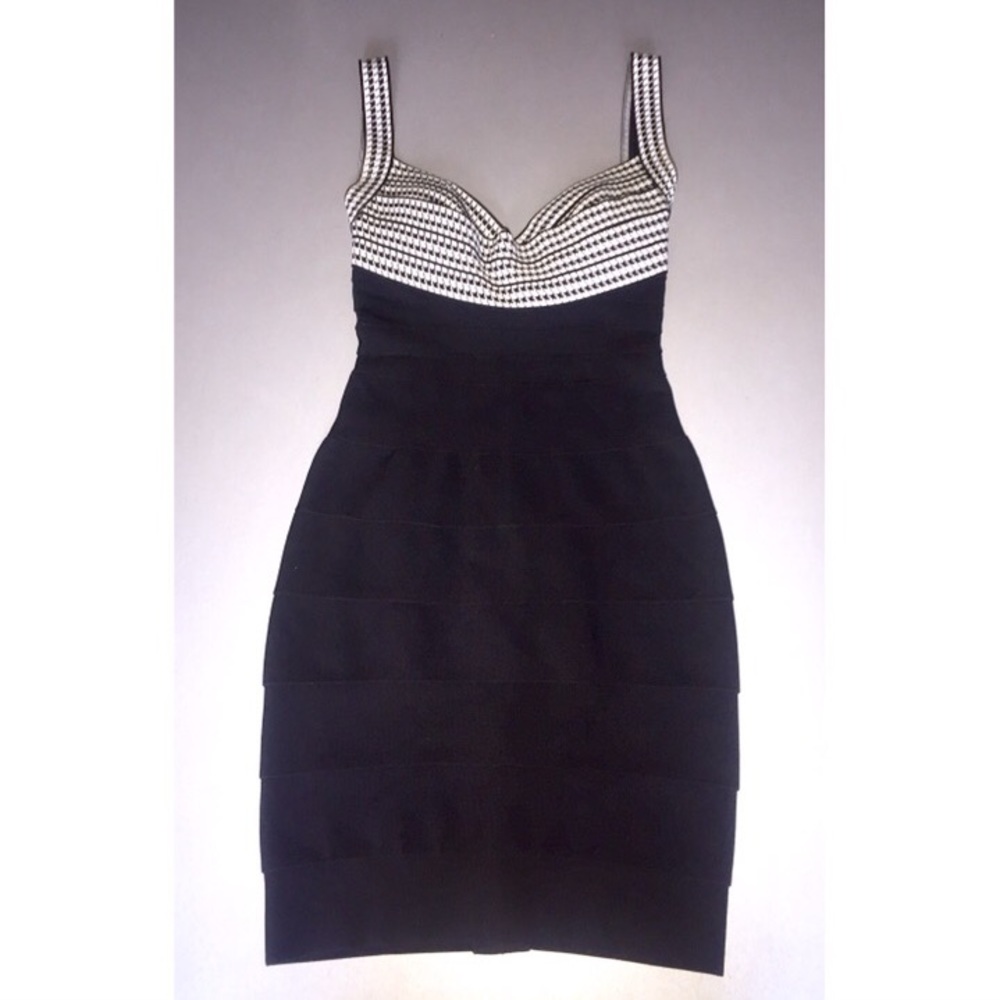 Herve Leger Black Sleeveless Bandage Dress, US XS