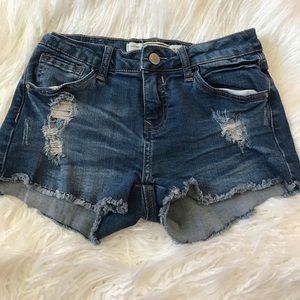 Distressed Denim Shorts