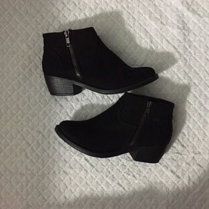 Faux suede ankle boots