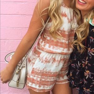 Cream and White Romper