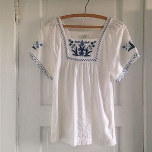 Madewell Embroidered Alma Peasant Top S