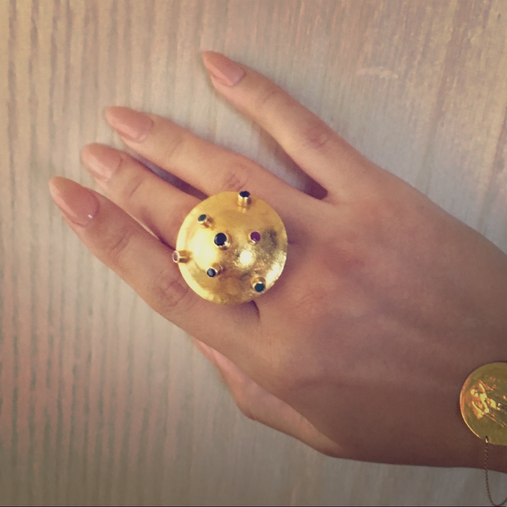 🔴 SOLD/ Fine Gold Ring Sz S Handcrafted 18k