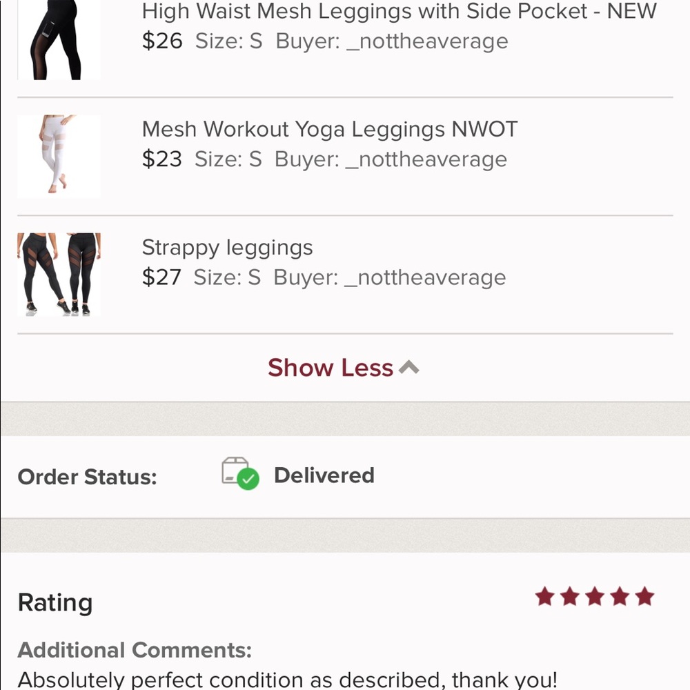 High Waist Mesh Leggings with Side Pocket - NEW - Picture 4 of 4