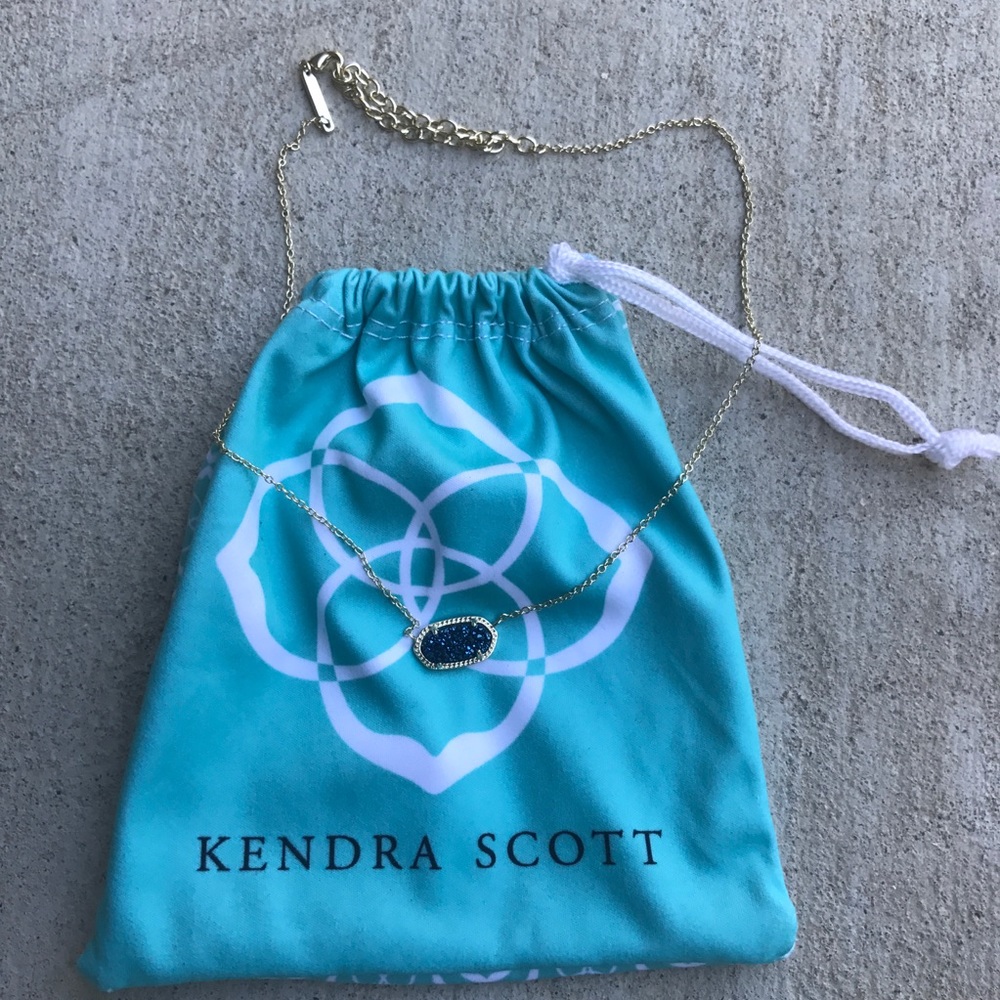 Kendra Scott Elisa Necklace in Blue Drusy