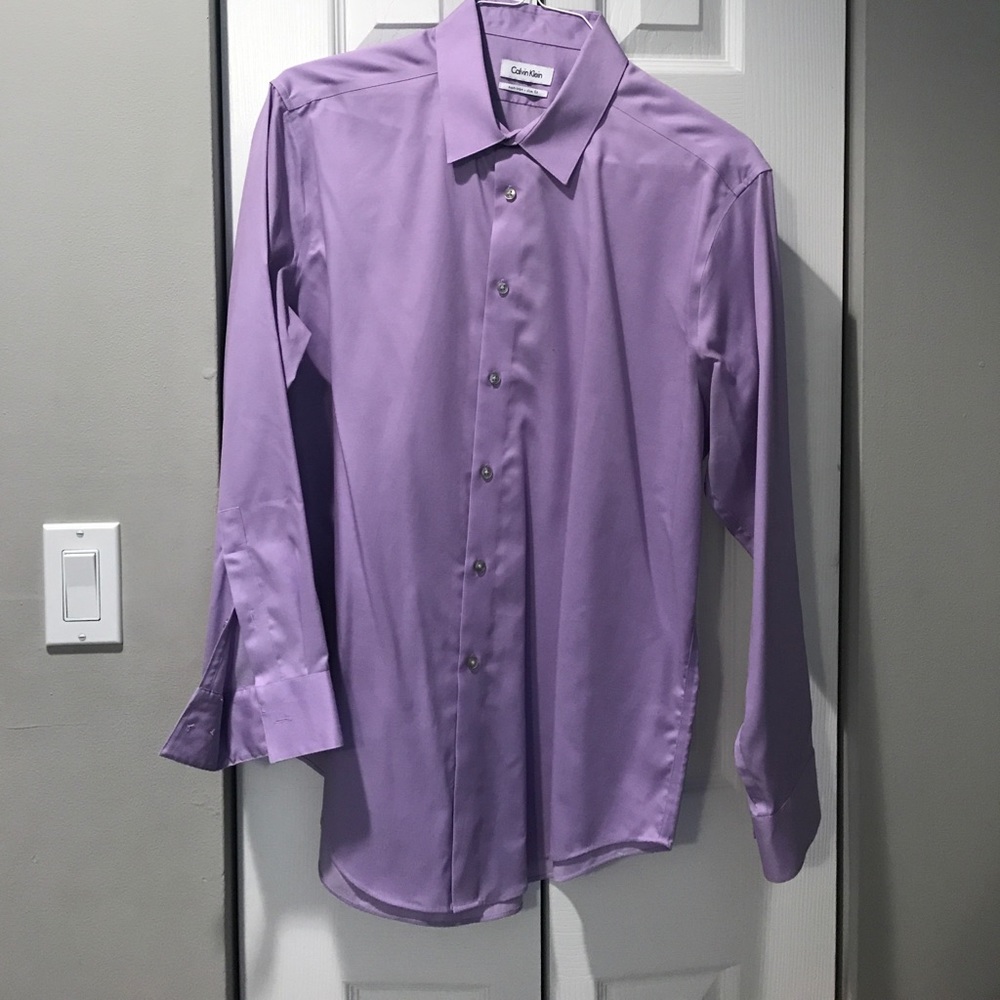 Purple Calvin Klein Dress Shirt
