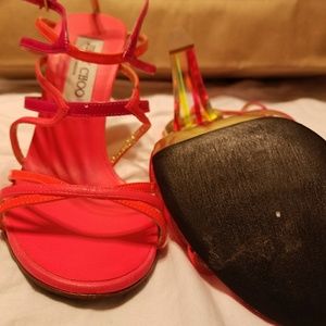 Pink and orange Jimmy Choos