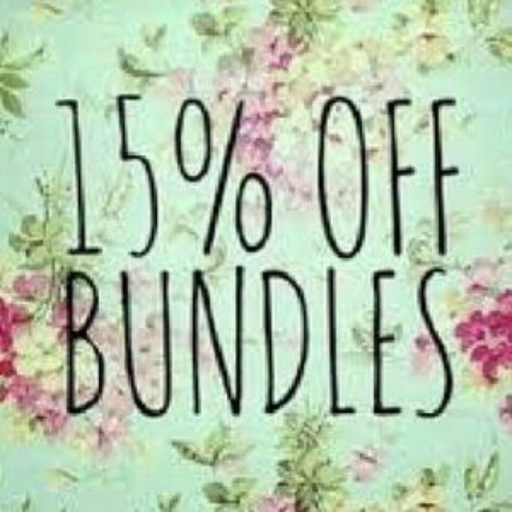 15% percent of bundles of 3 items or more!!! ⭐️
