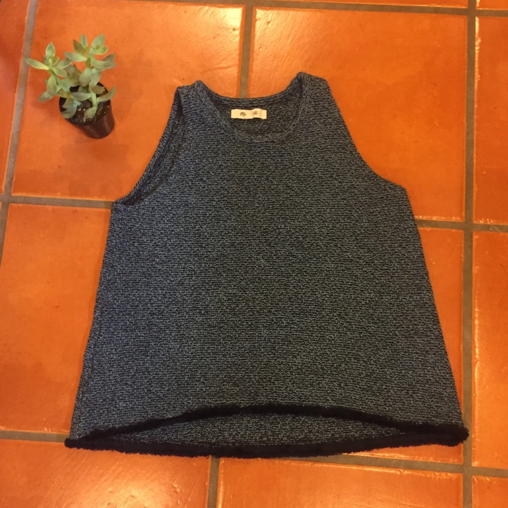 Madewell light blue and navy tank size xxs