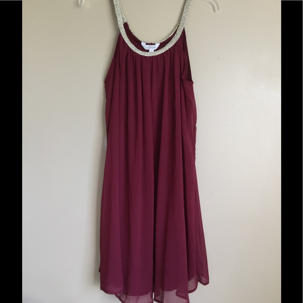 Maroon Flowey Dress