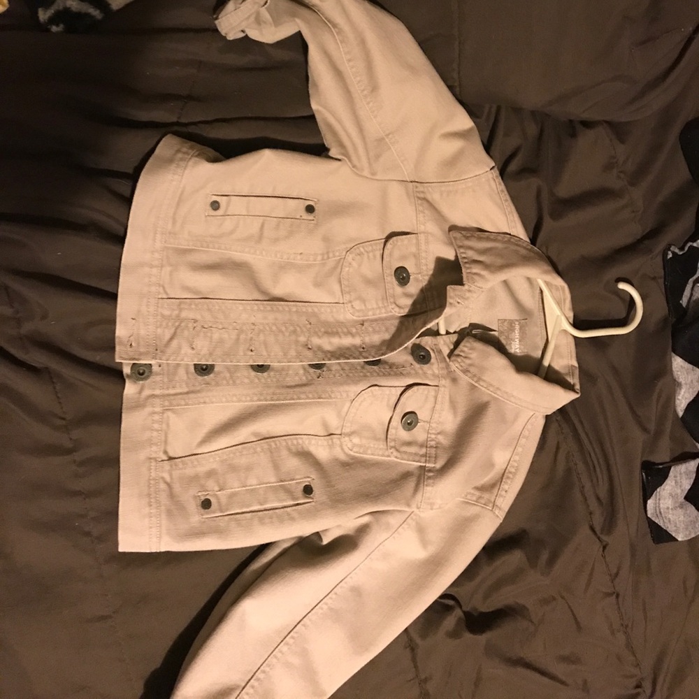 Tan jacket with all buttons