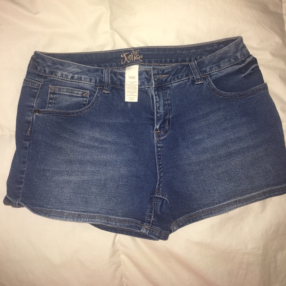 Justice denim shorts