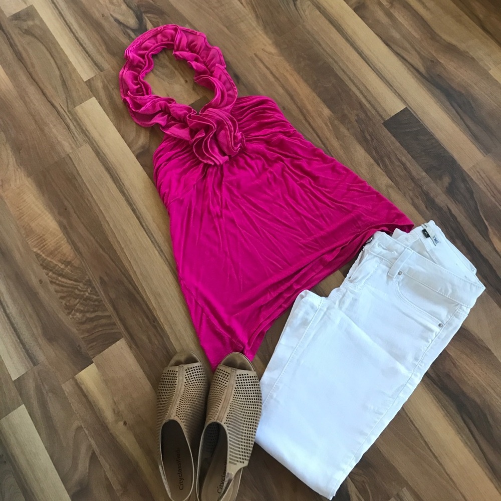 Pink express halter top