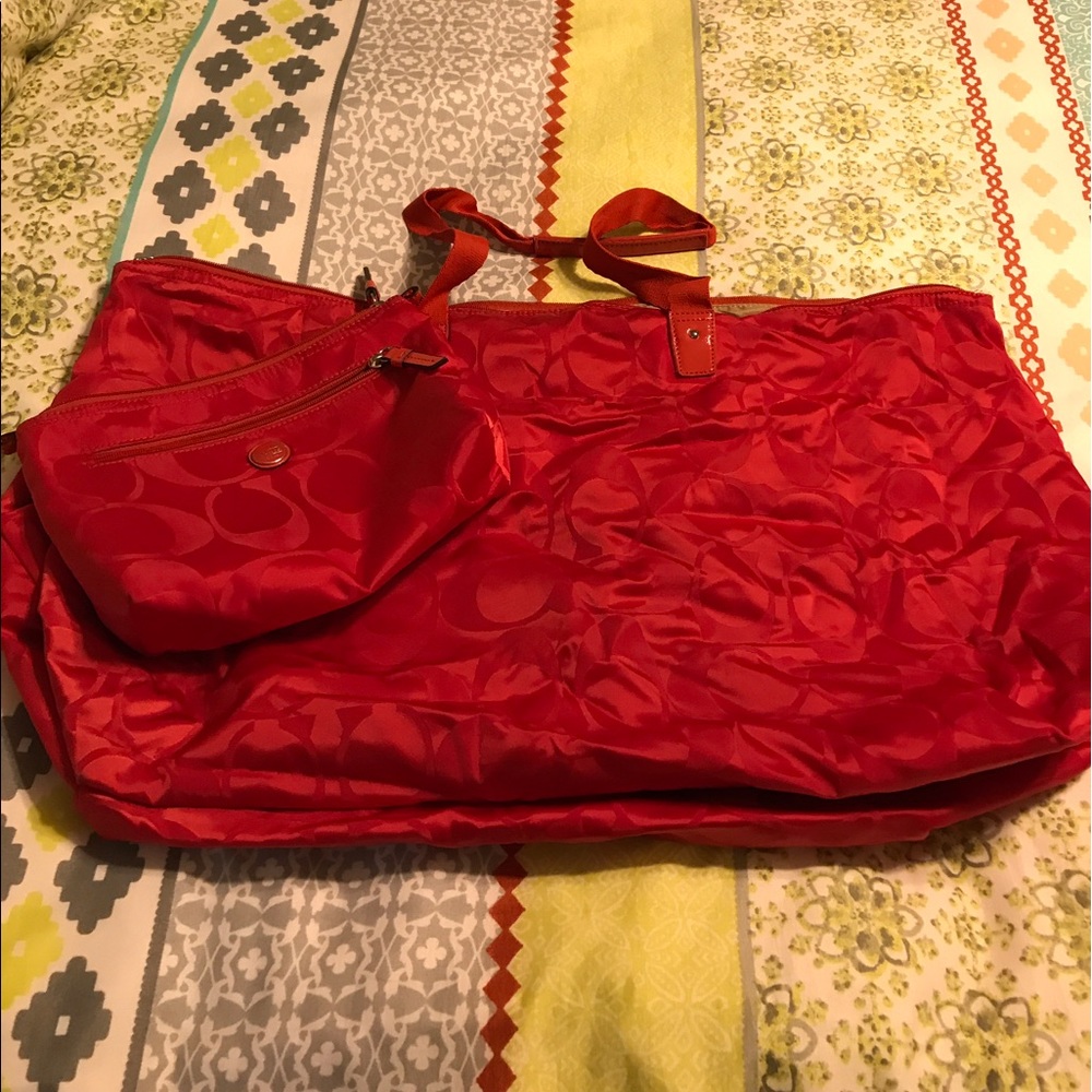Red Coach Tote