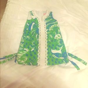 Lilly Pulitzer 3T green lion shift dress