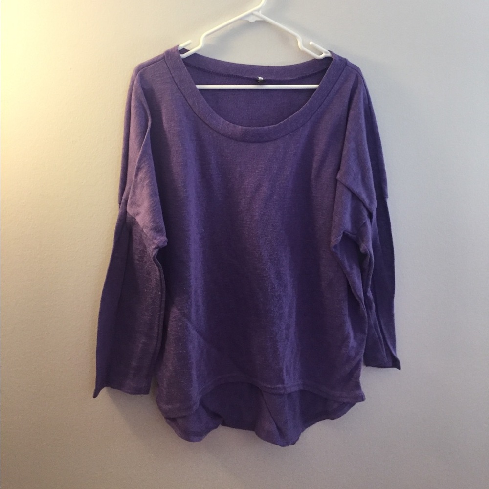 Wide neck sweatshirt - purple