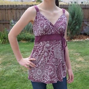 Anthropologie/Testament Purple Floral Wrap Top