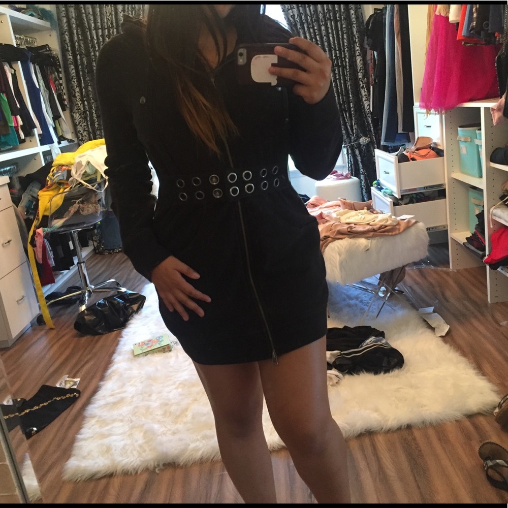 Black zip up dress
