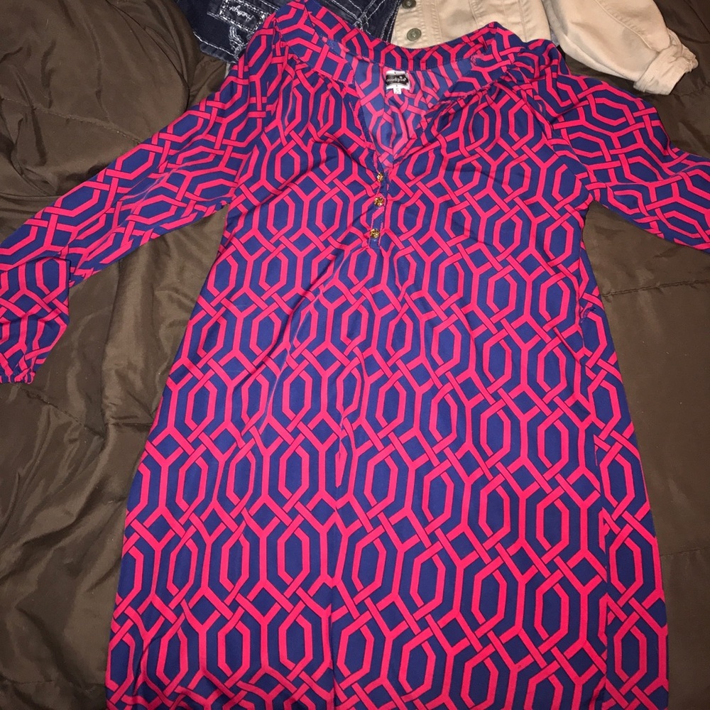 Pink blue mud pie dress