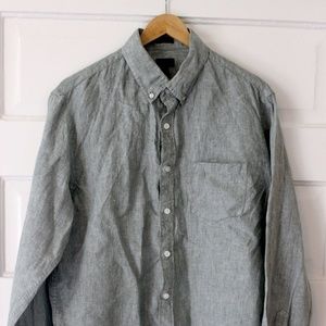 Slim JCrew Délavé Irish Linen Mens Shirt (Large)