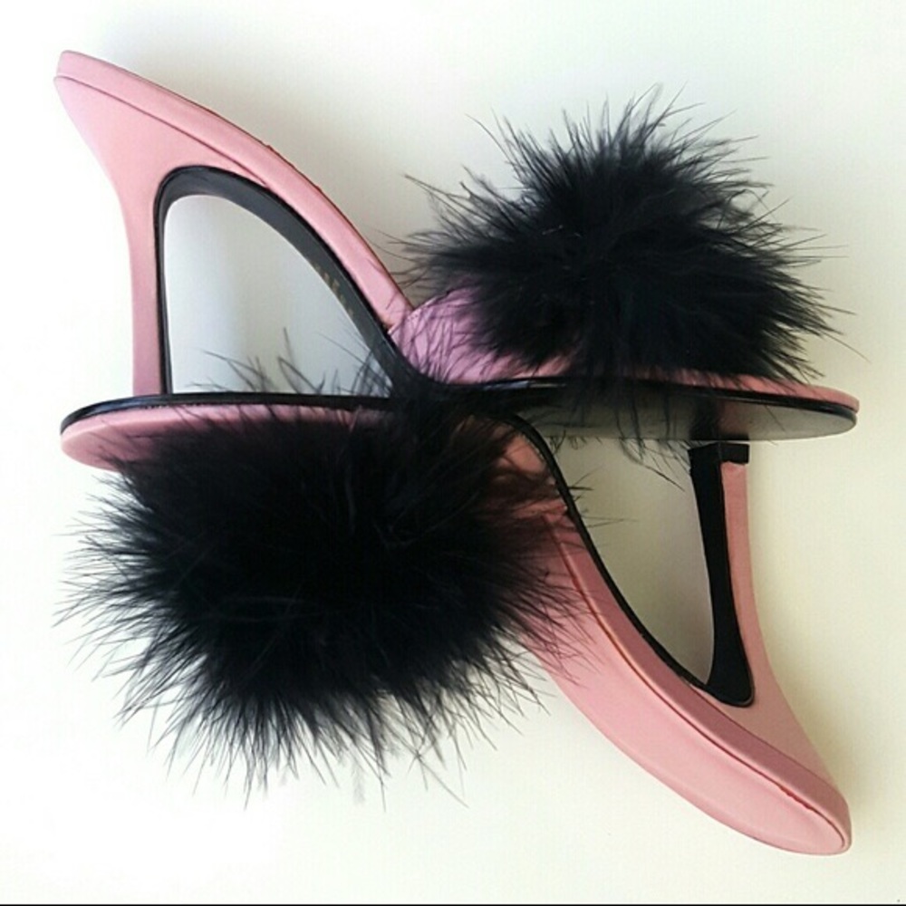 Victoria's Secret Marabou Pink Slippers