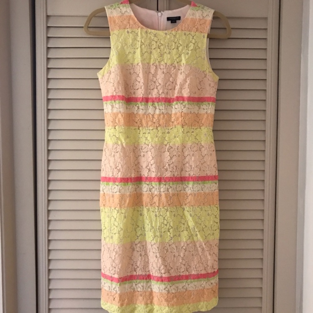 Ann Taylor Dress - Multicolor neon lace - Size 2