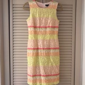 Ann Taylor Dress - Multicolor neon lace - Size 2