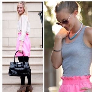 •PINK LINEN MINI SKIRT•