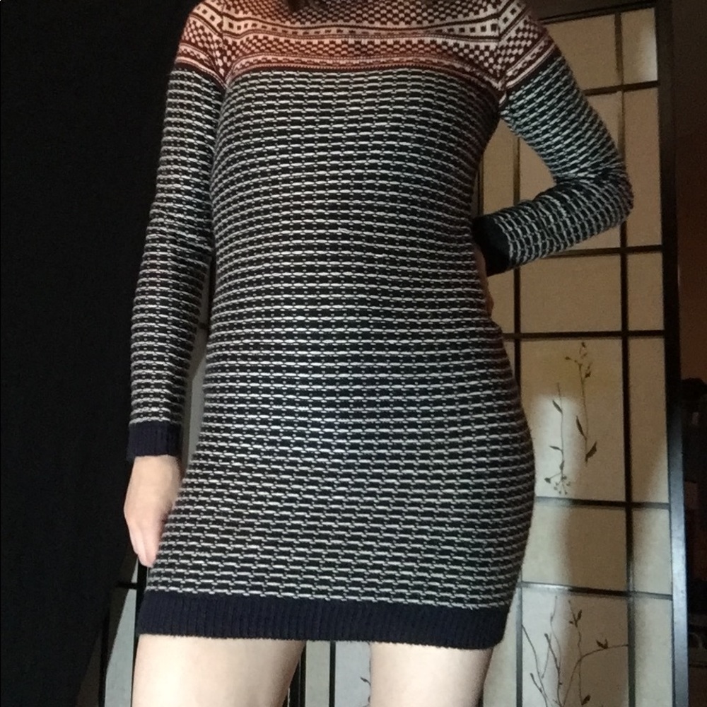 Pink rose sweater dress