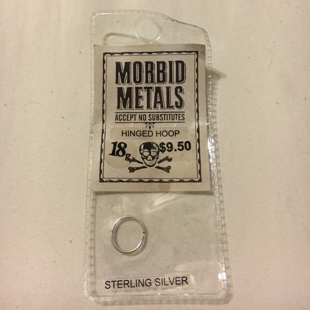 18g sterling silver hinged nose hoop