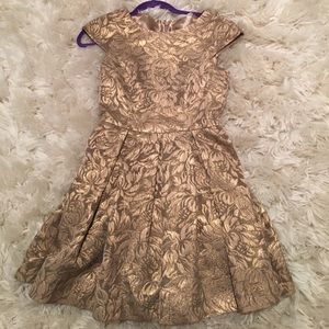 French Connection Gold Foil Dress