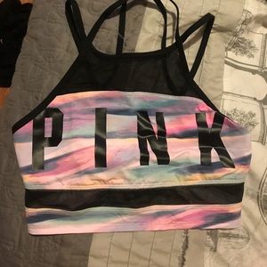 Pink sports bra