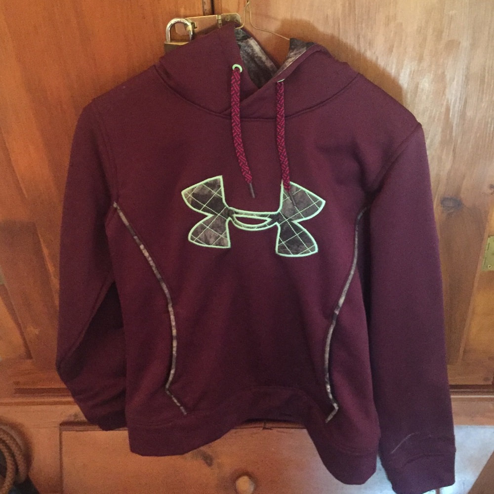 Maroon, camo, mint Under Armor hoodie sweatshirt