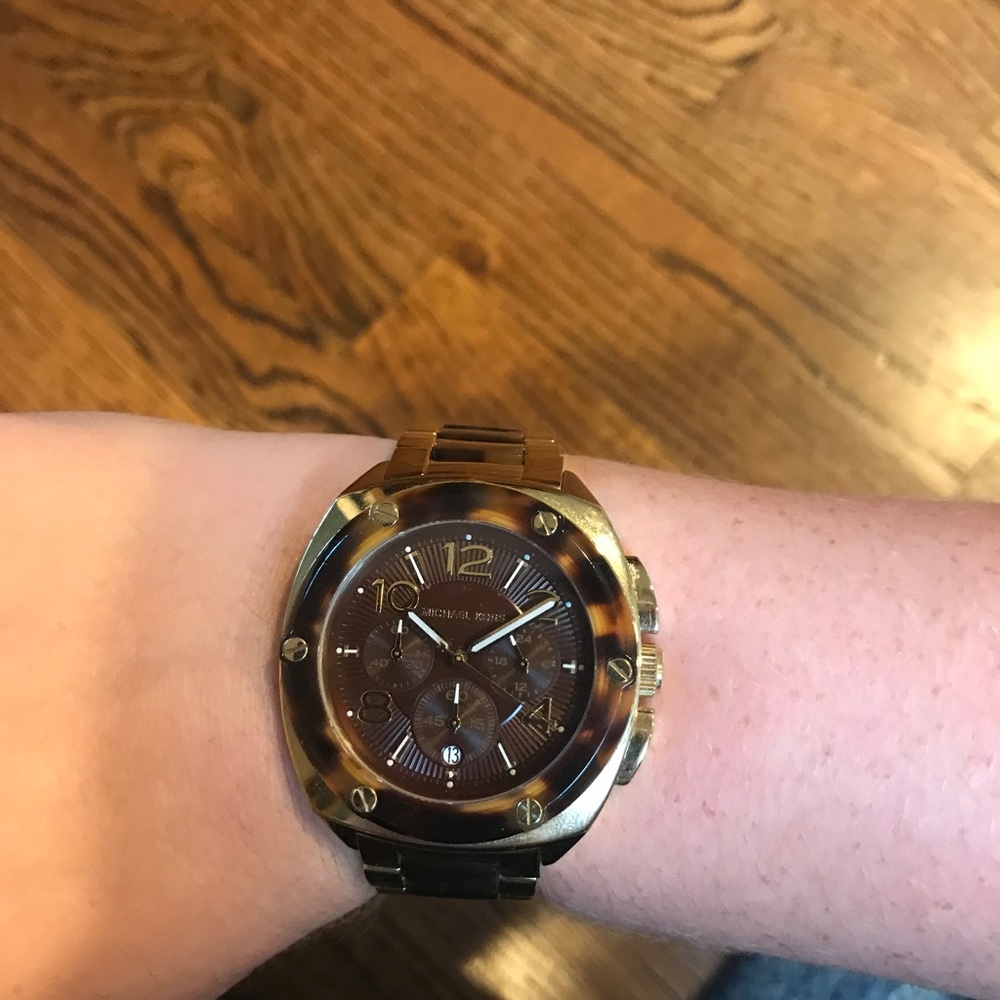Tortoise and gold Michael Kors watch